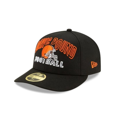 Black Cleveland Browns Hat - New Era NFL NFL Draft Alternate Low Profile 59FIFTY Fitted Caps USA8574319